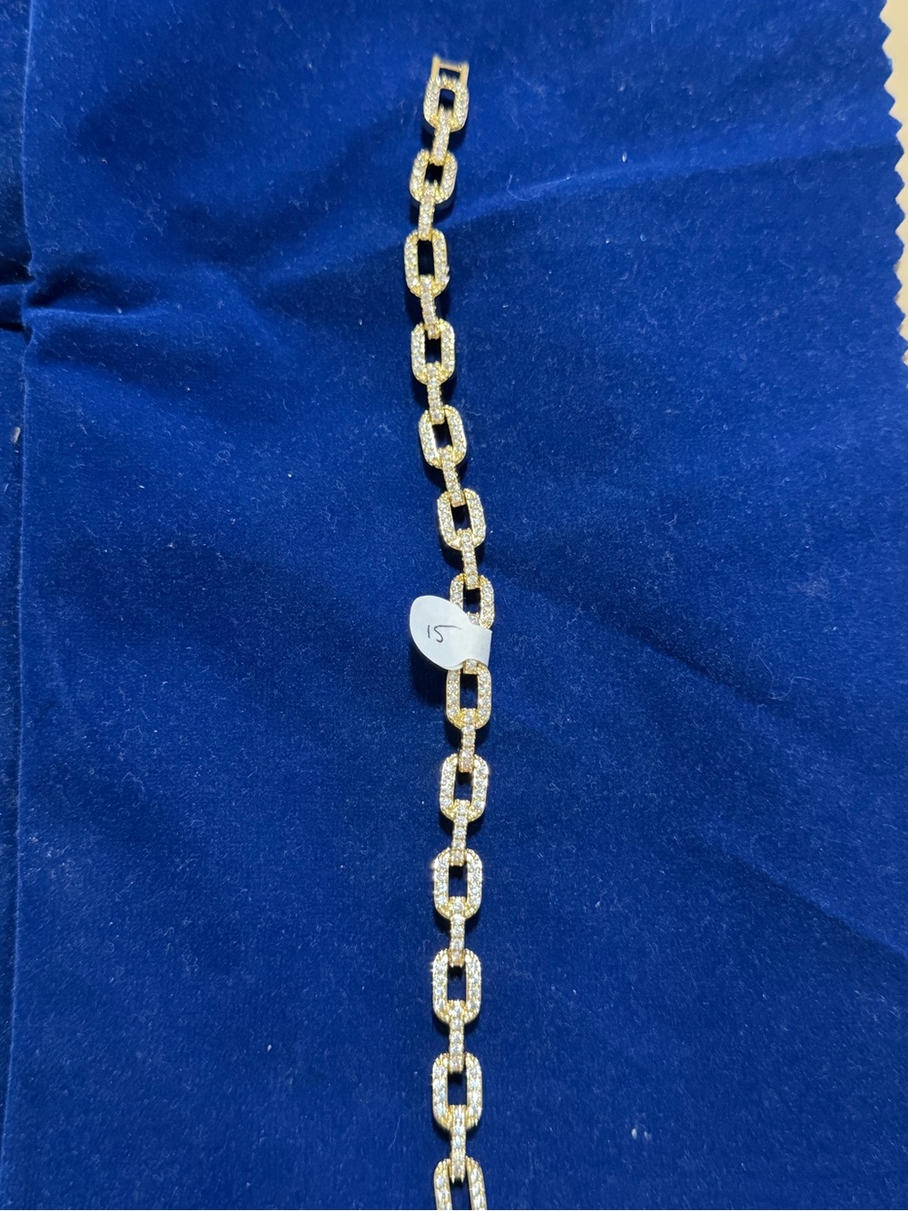 Gold-Tone Pave Link Chain Bracelet - Elegant Womenβs Jewelry
